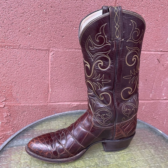 Tony Lama Vintage El Rey Collection Exotic Alligator Western Cowboy Boots Size 9 - Picture 2 of 15